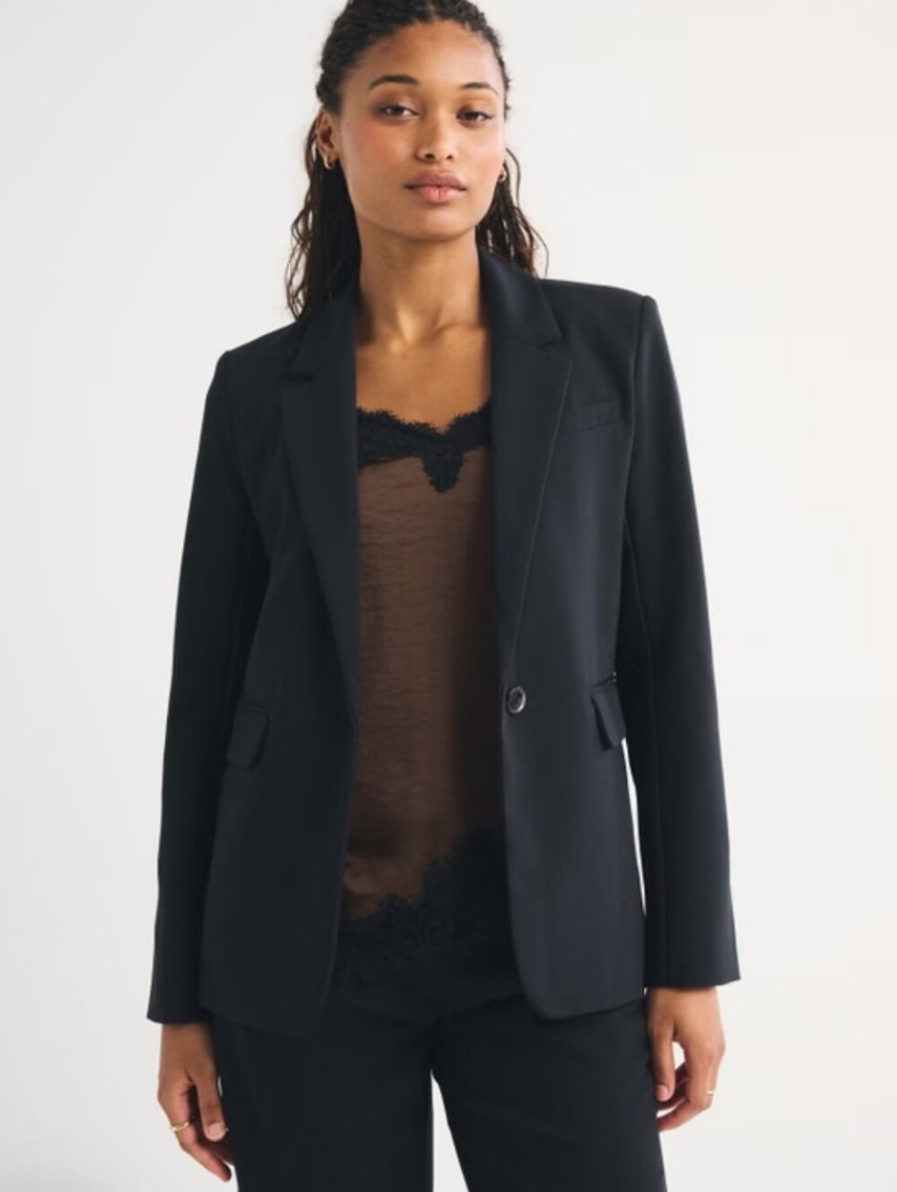 Abercrombie & Fitch Black Classic Suiting Blazer Size Medium